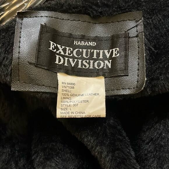 Vintage fur lined Leather Jacket • unisex leather coat Haband Executive Division - Picture 3 of 11